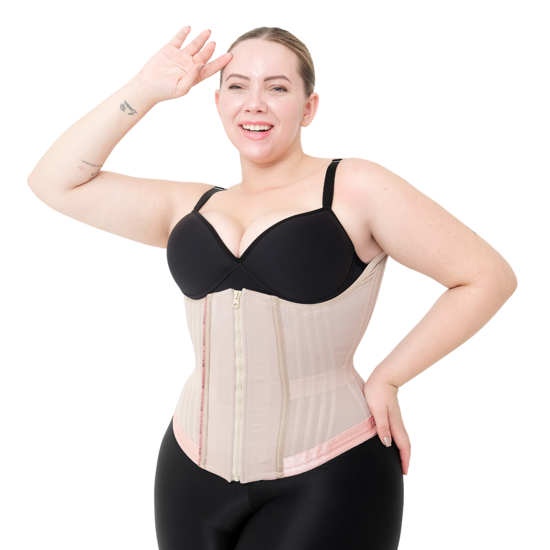 Cinta Corset Sereia Com Ganchos e Zíper