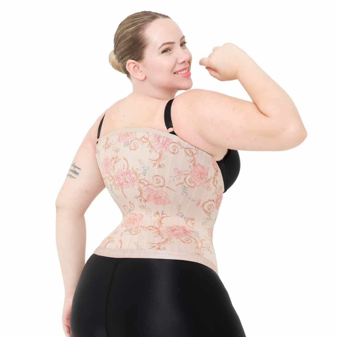 Cinta Modeladora Sereia Com Ganchos e Zíper Jardim Secreto